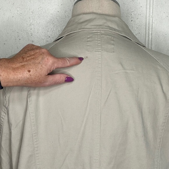 INC International Concepts Womens 2X Button Up‎ Jacket Shirt Tan Utility - Picture 7 of 7